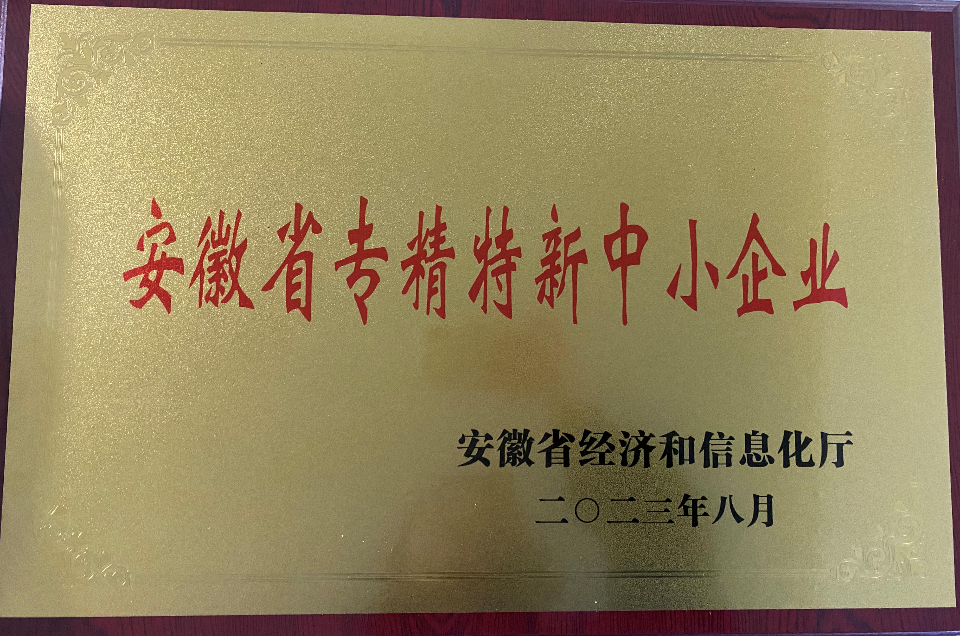 安徽省专精特新中小企业