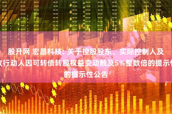 股升网 宏昌科技: 关于控股股东、实际控制人及其一致行动人因可转债转股权益变动触及5%整数倍的提示性公告
