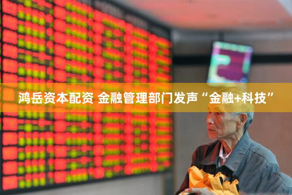 鸿岳资本配资 金融管理部门发声“金融+科技”