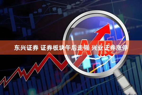东兴证券 证券板块午后走强 兴业证券涨停