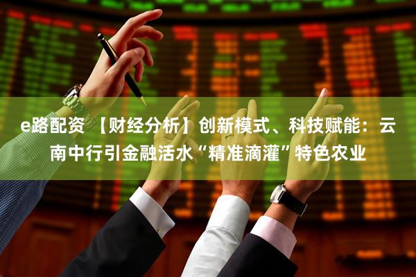 e路配资 【财经分析】创新模式、科技赋能：云南中行引金融活水“精准滴灌”特色农业